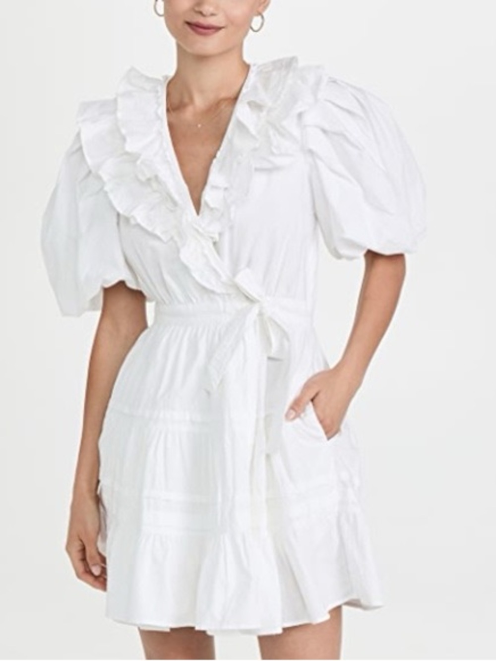Love the label Remy ruffle puffy sleeve cotton mini dress